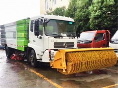 东风天锦8方扫路车配备除雪设备，为冬季除雪做准备 扫路车动态