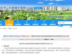 青海省海东市生活垃圾焚烧发电项目招标