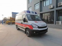 海南保亭医院订购的依维柯救护车准备发车了，监护负压型救护车