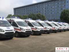 海南刘总定制的五辆福 特V362转运救护车今日发车 ABS航空内饰