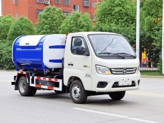 福田3方勾臂垃圾车运行成本低，百公里油耗7.6L