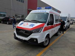 淅川县恒康医院采购的江铃特顺120救护车今日发车