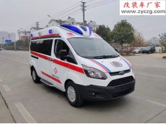 上海宝山区福特全顺V362紧急救护车发车，带有A8三档调节单架