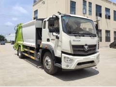 福田ES7压缩式垃圾车送往沧州，14方容积外置油缸