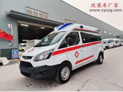 湖南岳阳福特全顺V362负压转运救护车发车，自动档车型