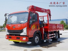 广东惠州程力5吨小型随车吊成功订购，凌总豪曼160马力底盘