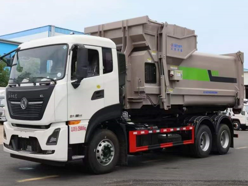 东风随专16方勾臂式垃圾车